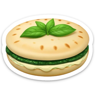 Arepa hecha de espinaca toda de color verde  sticker