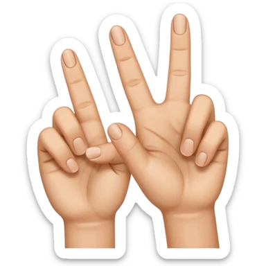 Manos con 3 dedos levantados de un lado y del otro lado 1 dedo levantado sticker