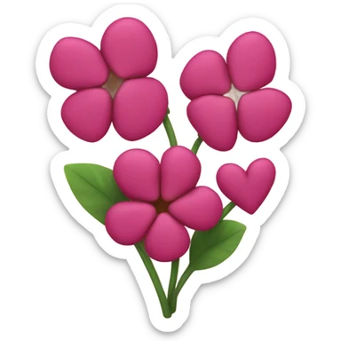 Heart flowers sticker
