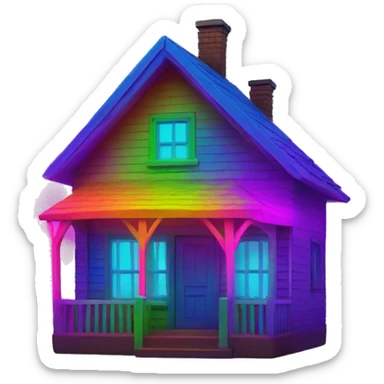 Multi neon colored house sticker