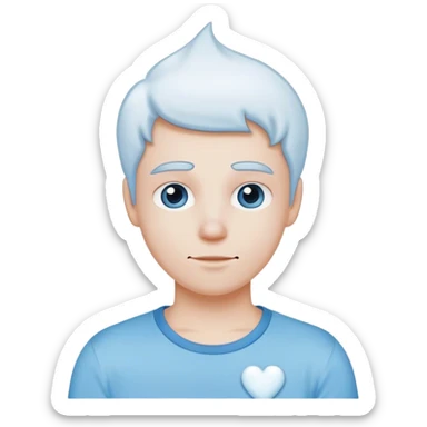 Ice Heart with "frosty" in the heart with sky blue tshirt sticker