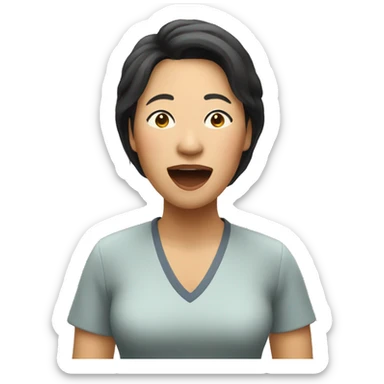 asian mom singing sticker