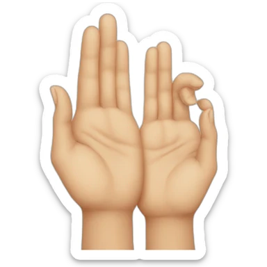 Two hands forming J U L letters sticker