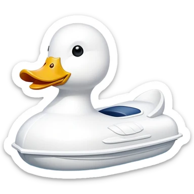 The white duck-shaped pedal boats  sticker