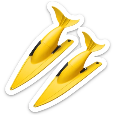  diving fins  yellow sticker