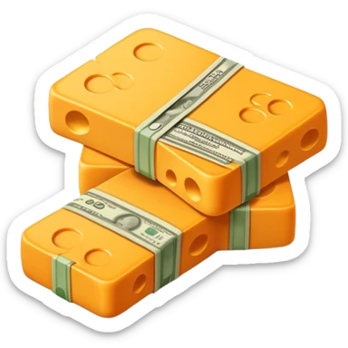 Cheddar that looks like money bands sticker