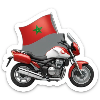 une moto avec le drapeau du Maroc derrière sticker