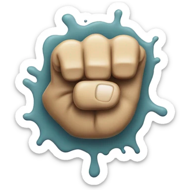 Fist with goo oozing out of it  sticker