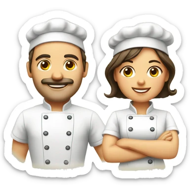 Italian man and woman chefs sticker