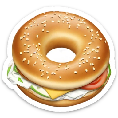 bagel sandwich with cream cheese inside  sticker