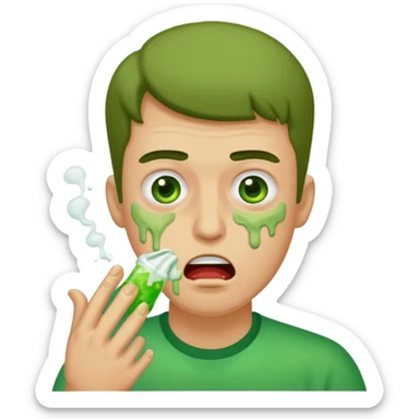 Guy throwing up everywhere  sticker