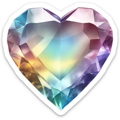 Crystal heart sticker
