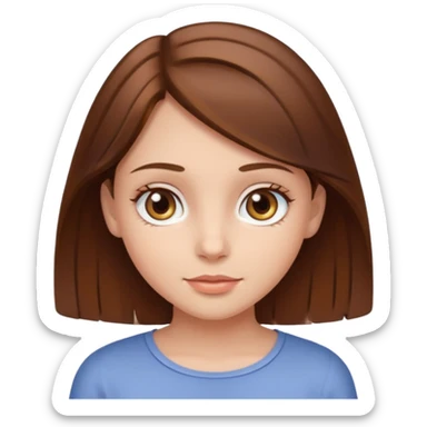 Sweet girl with hazel eyes and brown medium hair  sticker