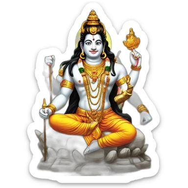 Lord shiv sitting on Nandi ji sticker