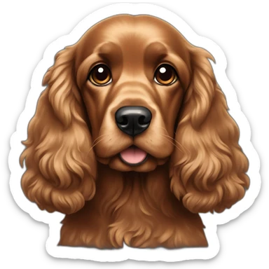 old dark caramel cocker spaniel sticker