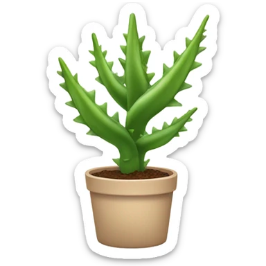 An aloe plant with eyes waving hi  sticker