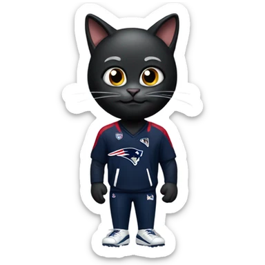 Black cat as New England Patriots Head Coach sticker