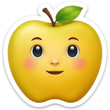 yellow apple sticker