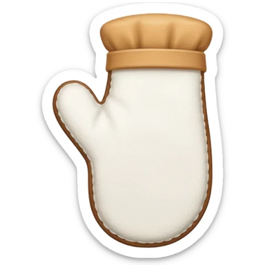 A white baking mitten sticker