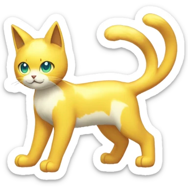 Shiny Electric-type-Fakémon-Cat full body sticker