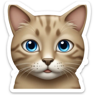 light brown meow meow with blue/grey eyes sticker