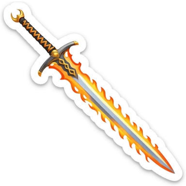 sword on fire emoji style
- Designs that remind you of the blade of Japanese animation extinction sticker
