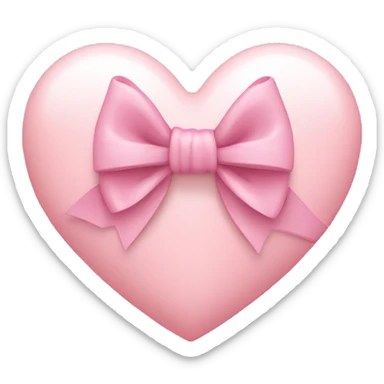 Light pink heart with bow tied around it sticker