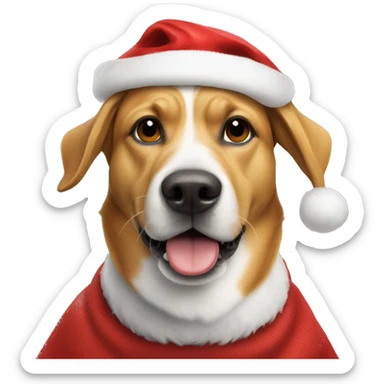Dog in Santa hat sticker