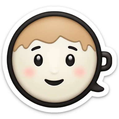 Flat white color chat emoji. No colors, no shading sticker