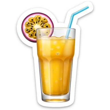 passionfruit & mango soft drink in glass sticker