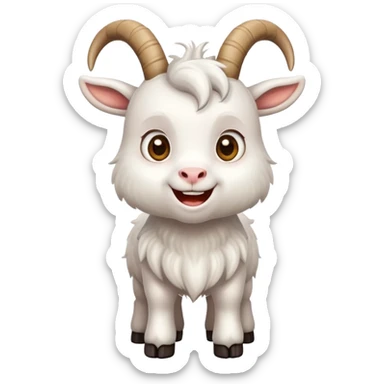 cute cartoon goat with horns sticker