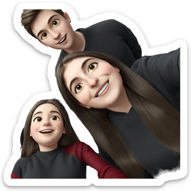 smiling girl and boy selfie sticker