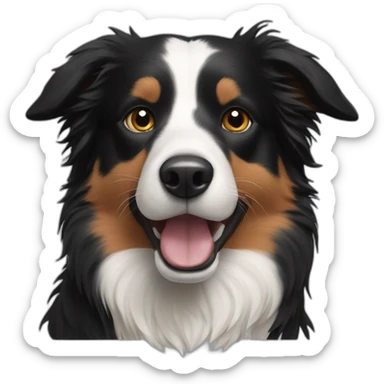 Border collie with a black mole on the nose sticker