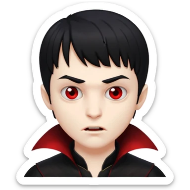 boy vampire with black hair and bangs sticker