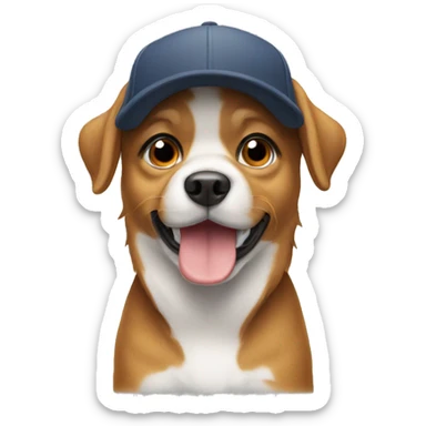 Dog with cap sticker