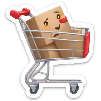 shopping cart with boxies sticker