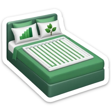duvet with excel spreadsheet sticker