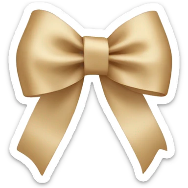beige ribbon bow sticker