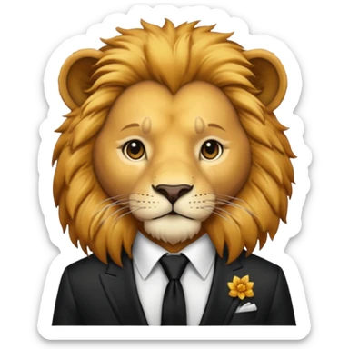 lion black tie sticker