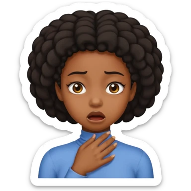 black girl chocking herself with eyes rolling back sticker