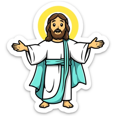Jesus popping out  sticker