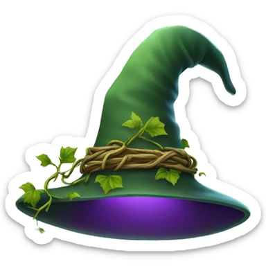 wizard hat covered in vines sticker