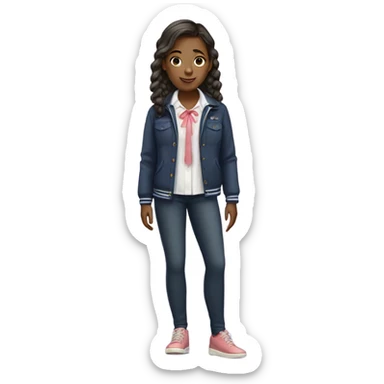 a girl in a preppy outfit  sticker