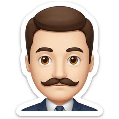 A person with a square mustache and a side part  sticker