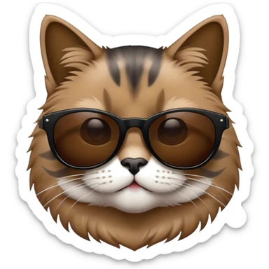 Cool cat wearing black sunglasses sticker