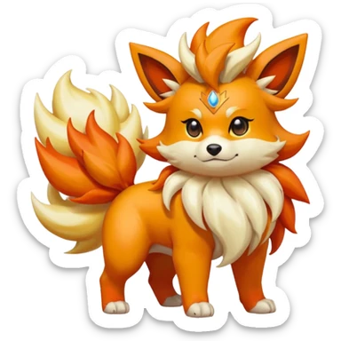 Flareon-Growlithe-Solgaleo-fusion-hybrid, full body sticker