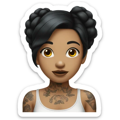 Girl with black hair and tattoos sticker