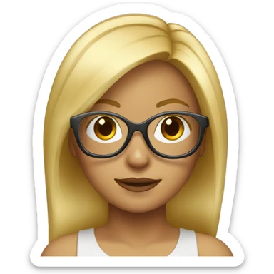 Girl TI tech with blond hair and transparent glasses sticker