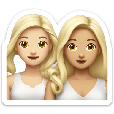 two asian girls and two blonde girls sticker