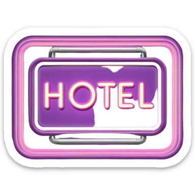 Mauve retro hotel sign sticker